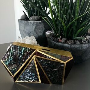 Rafe Acrylic Geometric Metallic Clutch/Crossbody Bag